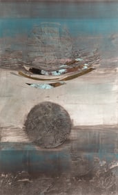 DEVOE, Robert (American, b. 1928) Dark Encounter. 1971. Mix...