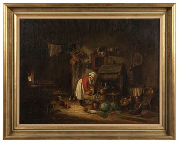 [UNKNOWN ARTIST]. Untitled (Genre Scene). Late 19th century...