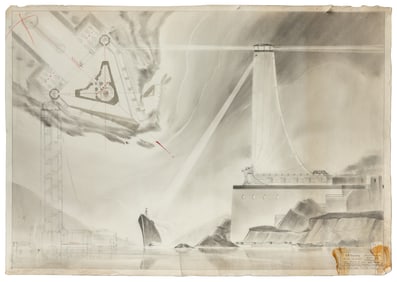 H. N. Romney (American, 20th century). “A Monumental Beacon...