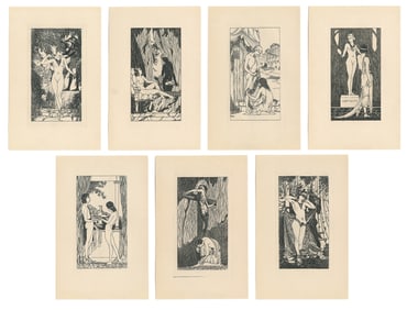 LILIEN, Ephraim Moshe (Polish, 1874-1925). Group of Six Woo...