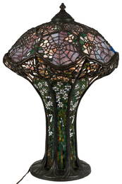Tiffany “Spiderweb” Style Lamp. Ca. 1940.