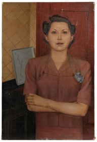 Eccentric Female Portrait (American, 20th Century). Oil on ...