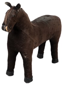 [FOLK ART]. Stuffed Horse Toy. Mixed media. Surface dirt, a...