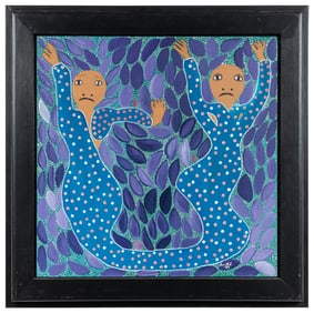 EXIL, Levoy (Haitian, 1944 – ). Untitled (Two Orange Loas)....