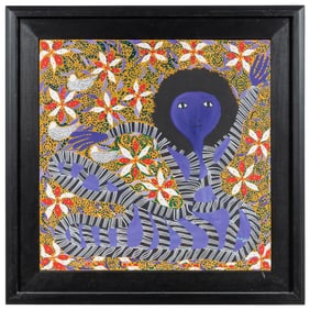 EXIL, Levoy (Haitian, 1944 – ). Untitled (Purple Loa). Sign...