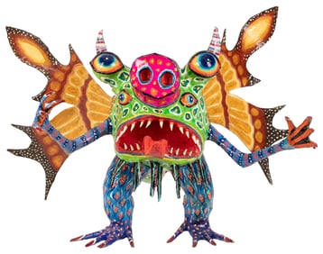 Alebrije. Indistinctly signed on the tail. Undated. Painted...