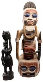 Oceanic Tall Figural Sculpture and Ethnographic Sculpture o...