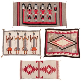 Group of Four Navajo Weavings. Four individual weavings inc...