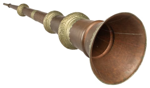 Tibetan Dungchen. Copper and brass in three extendable segm...