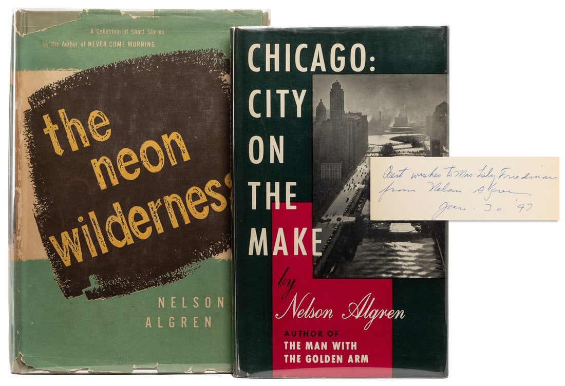 ALGREN, Nelson (1909-1981). Pair of First Editions in Dust ... (1 of 3)