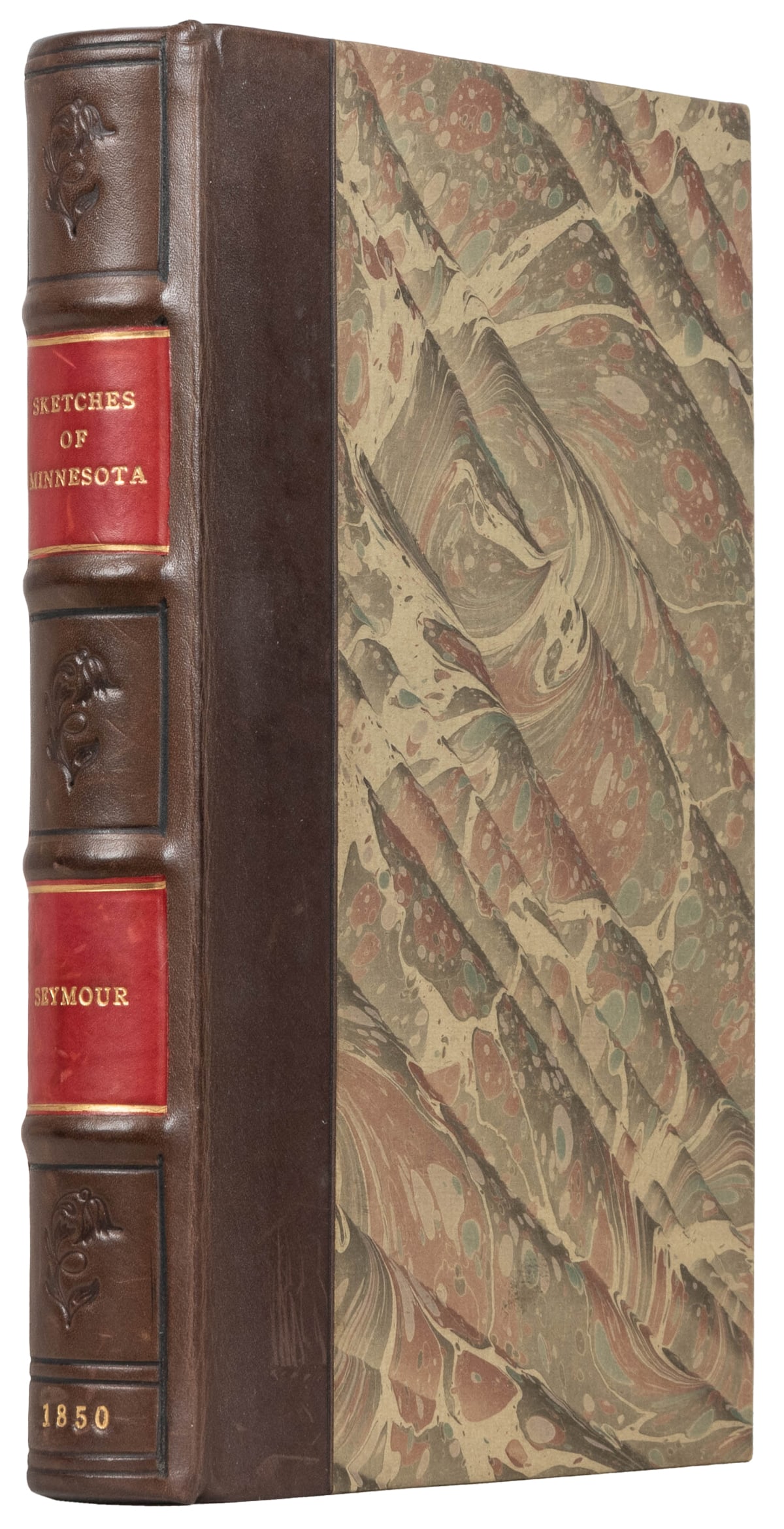 [AMERICANA]. [MINNESOTA]. SEYMOUR, E. S. Sketches of Minnes...: [AMERICANA]. [MINNESOTA]. SEYMOUR, E. S. Sketches of Minnesota, The New England of the West. New York: Harper & Brothers, 1850. 8vo. With the rare map. 281, [6, ads] pp. Modern quarter brown calf over