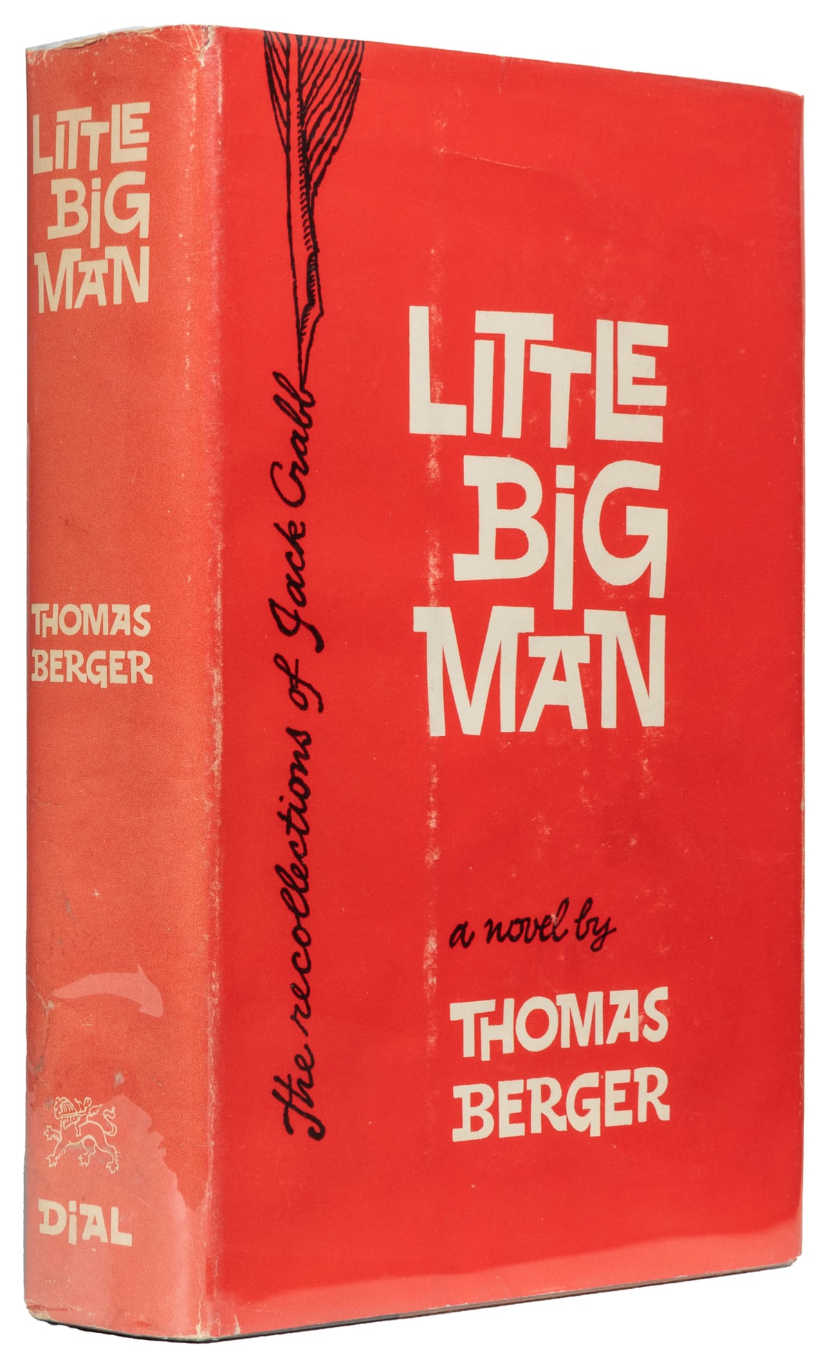 BERGER, Thomas. Little Big Man. New York: The Dial Press, 1...: BERGER, Thomas. Little Big Man. New York: The Dial Press, 1964. 8vo. 440 pp. Publisher’s textured black cloth backstrip over marbled boards, spine lettered in gilt, publisher’s unclipped (