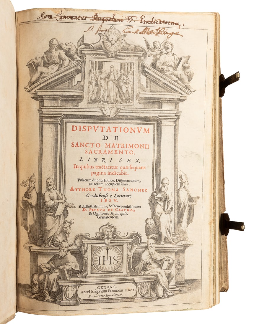 [CATHOLIC MORAL THEOLOGY]. SANCHEZ, Tomas. Disputationum de... (1 of 2)