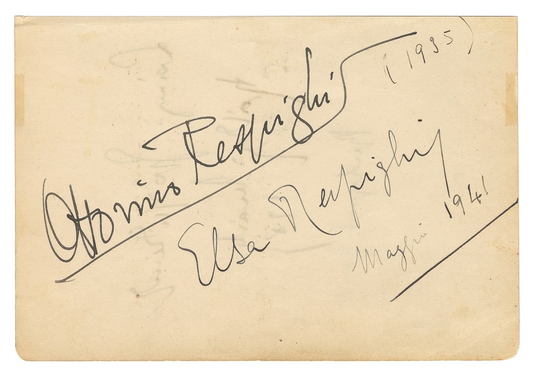 [COMPOSERS]. RESPIGHI, Ottorino (1879-1936). Signed Page of... (1 of 1)