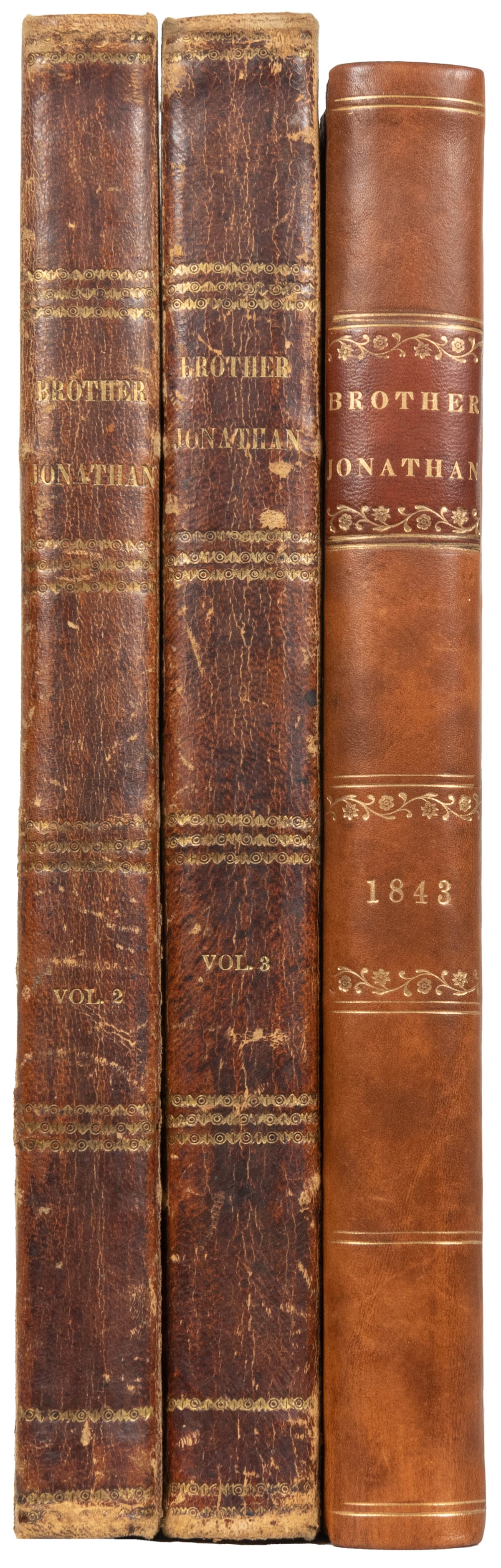 [DICKENS, Charles, contributor]. Several Chapters of Martin...: [DICKENS, Charles, contributor]. Several Chapters of Martin Chuzzlewit, as Appearing in Brother Jonathan. New York: Wilson & Company, 1842-1843]. 4tos. 3 volumes of this monthly literary and news maga