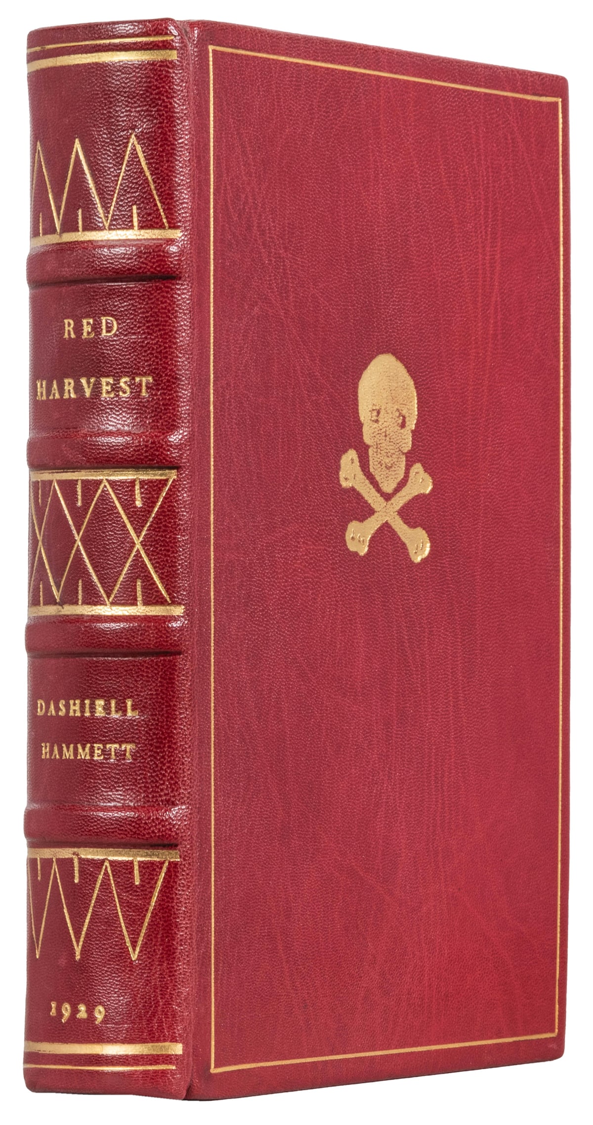 [FINELY-BOUND MODERN FIRSTS]. HAMMETT, Dashiell (1894-1961)...: [FINELY-BOUND MODERN FIRSTS]. HAMMETT, Dashiell (1894-1961). Red Harvest. New York: Alfred A. Knopf, 1929. 8vo. [271] pp. Beautifully bound in modern full red levant morocco, boards ruled in gilt