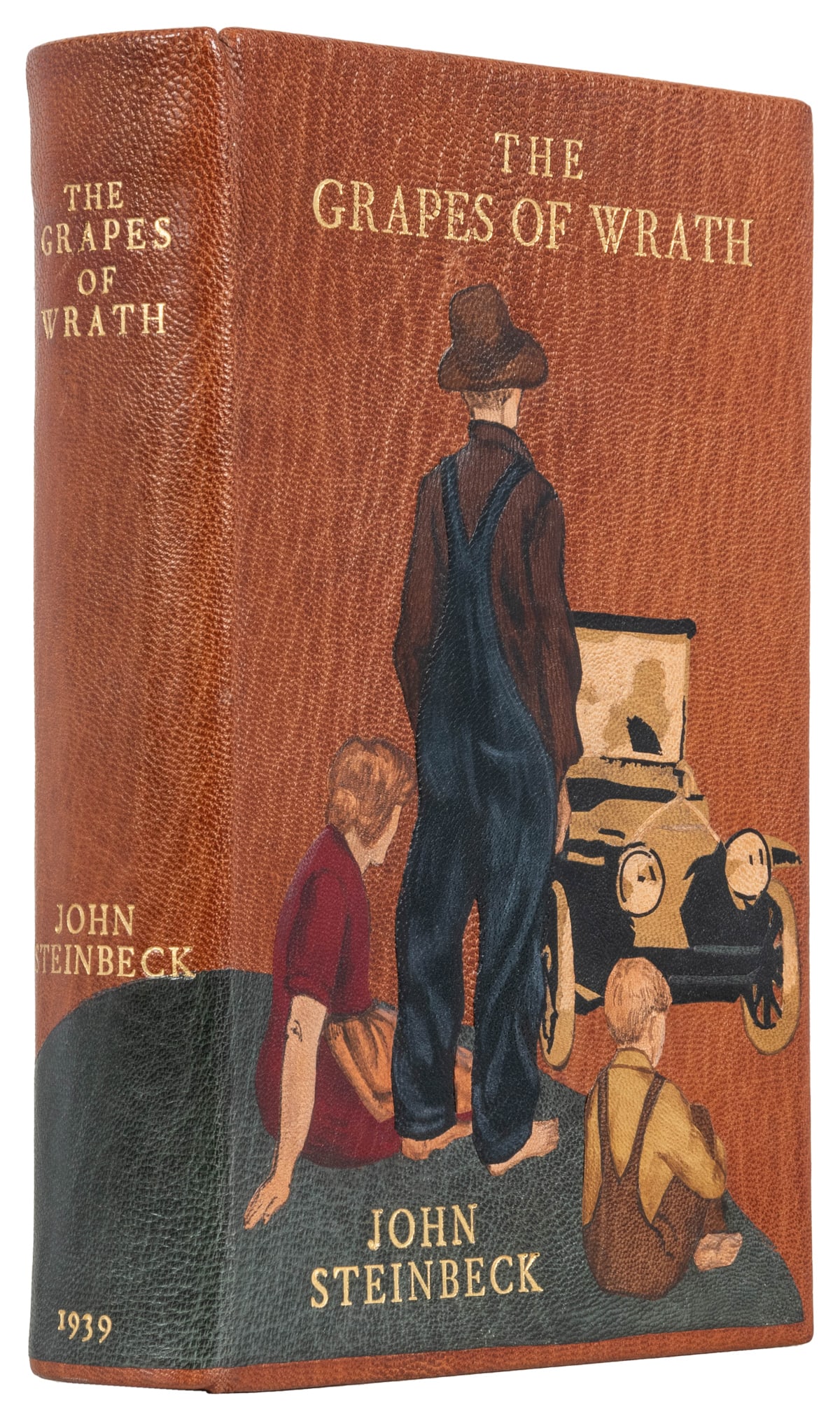 [FINELY-BOUND MODERN FIRSTS]. STEINBECK, John. Grapes of Wr...: [FINELY-BOUND MODERN FIRSTS]. STEINBECK, John. Grapes of Wrath. New York: The Viking Press, 1939. 8vo. 619 pp. Beautifully bound by H & H Bindery in full brown levant morocco, front board and spine wi