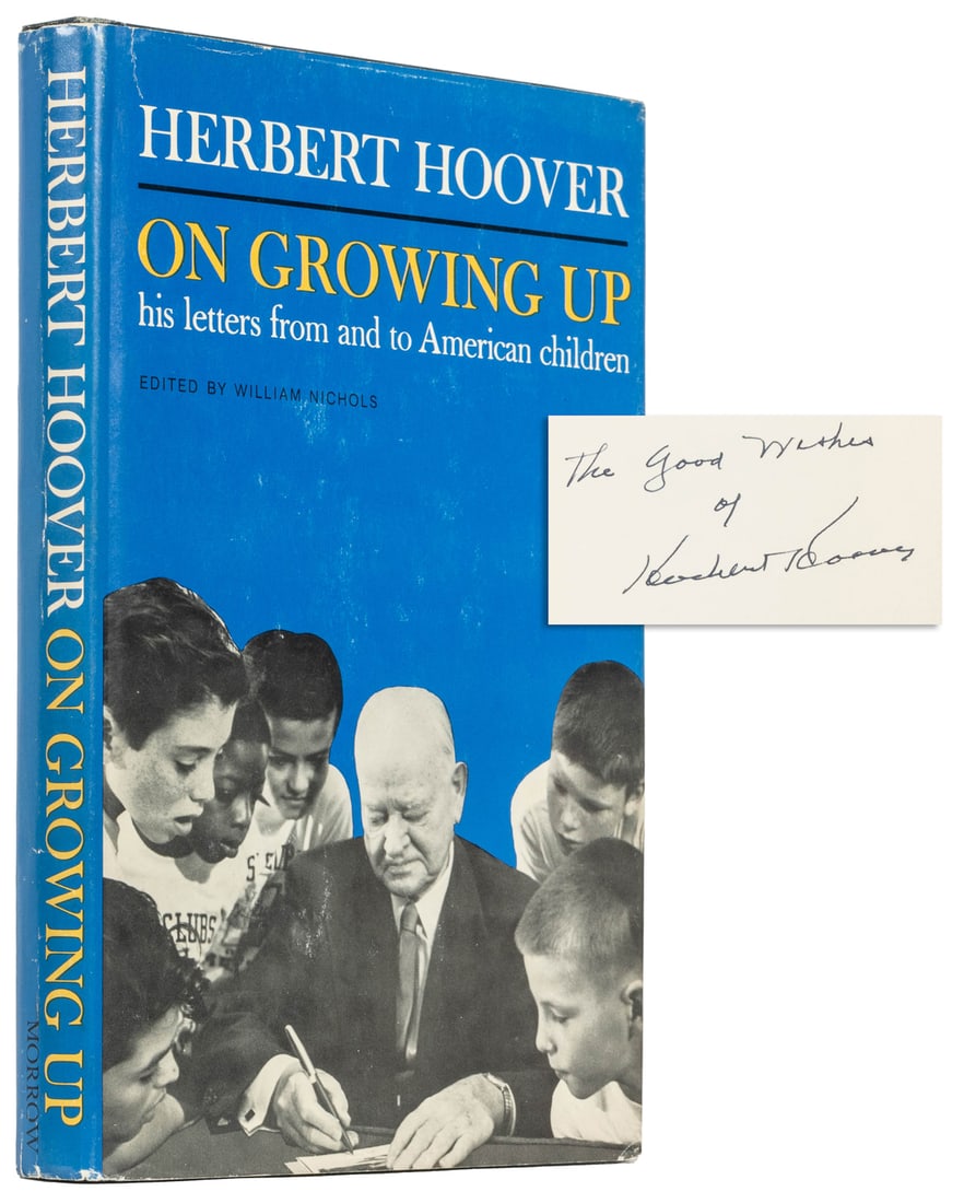 HOOVER, Herbert. On Growing Up. Letters to American Boys & ... (1 of 3)