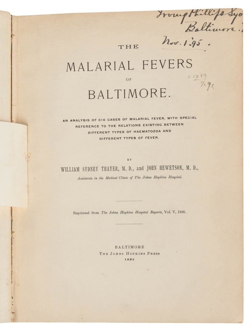 [MEDICINE]. THAYER, Dr. William Sydney and HEWETSON, Dr. Jo... (1 of 2)