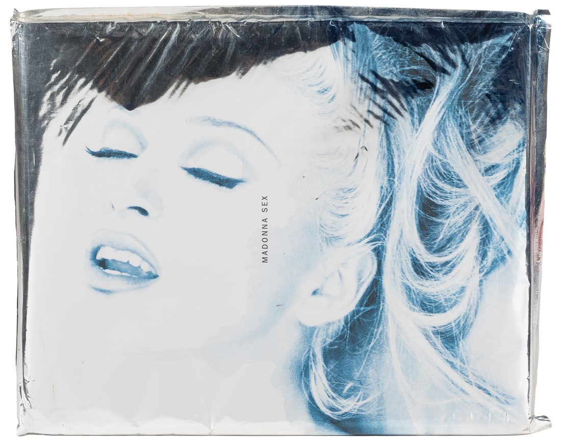 [PHOTOGRAPHY]. Madonna Sex. [New York: Warner Books, 1992]....: [PHOTOGRAPHY]. Madonna Sex. [New York: Warner Books, 1992]. Folio. Profusely illustrated. Publisher’s spiral-bound stamped aluminum boards (light soiling, binding still solid and completely
