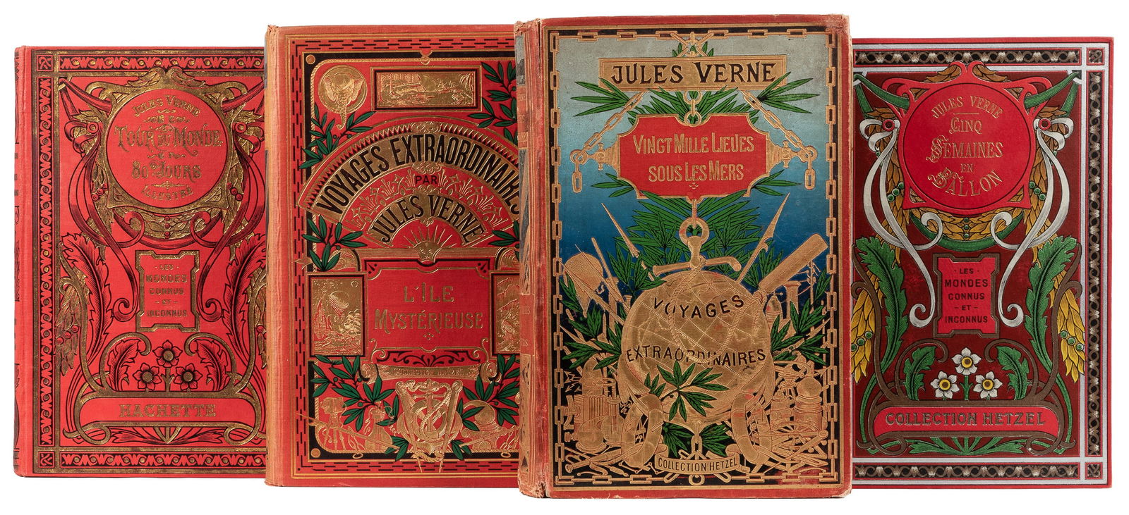 VERNE, Jules. Group of 4 Early French Editions in Beautiful... (1 of 1)