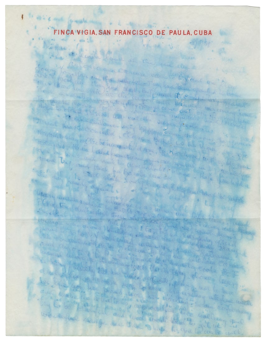 HEMINGWAY, Ernest (1899-1961). Autograph Letter Signed to H... (1 of 5)