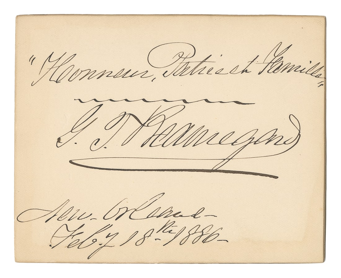 BEAUREGARD, P.G.T. (1818 – 1893). Autograph quotation signe... (1 of 1)