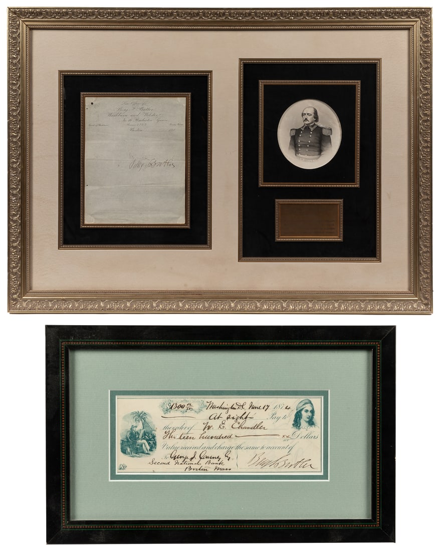 BUTLER, Benjamin Franklin (1818-1893). Signed letter and ch... (1 of 3)