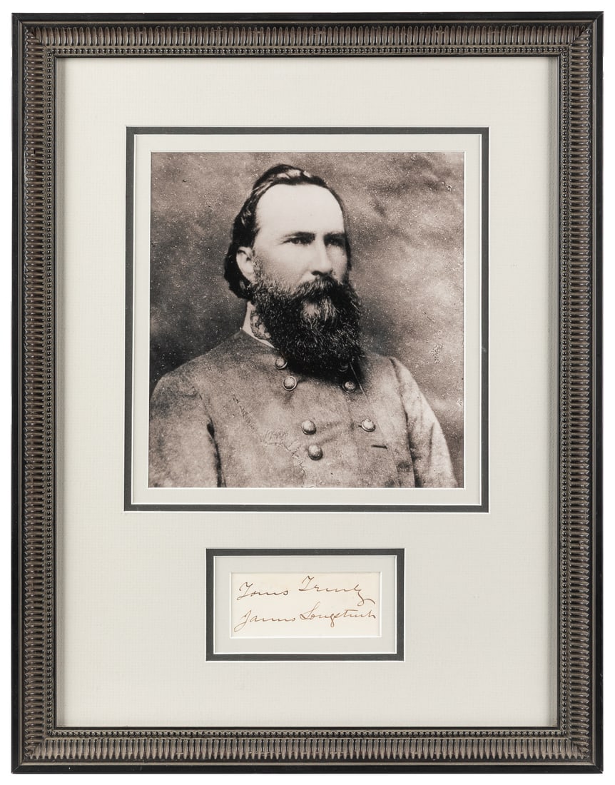 LONGSTREET, James (1821 – 1904). Signed card. Ink signature... (1 of 2)