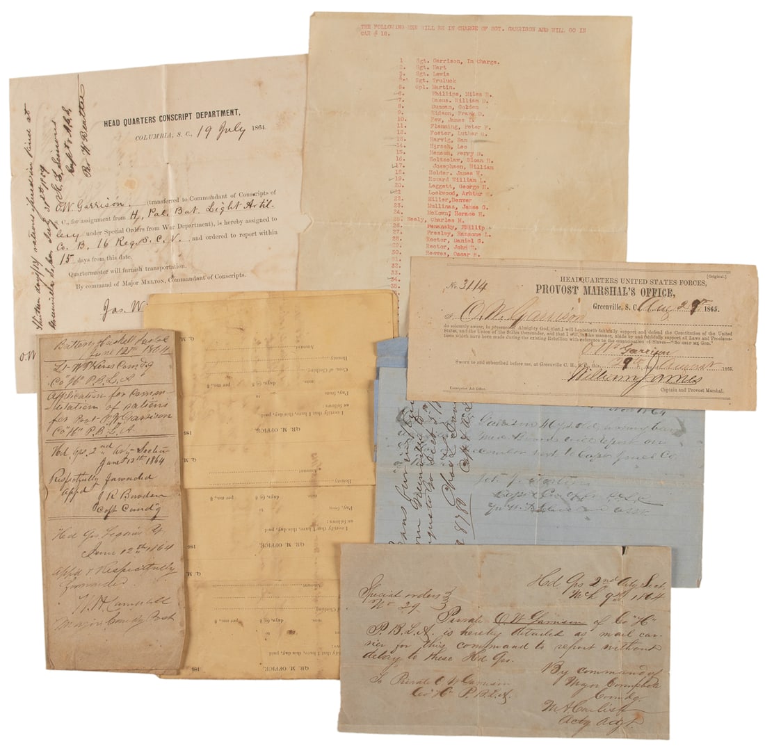 [CIVIL WAR – CONFEDERATE]. Group of 7 Confederate documents... (1 of 1)