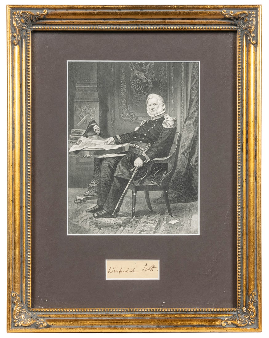 SCOTT, Winfield (1786 – 1866). Free franked envelope. Signe...: SCOTT, Winfield (1786 – 1866). Free franked envelope. Signed at the upper right: “Free – Winfield Scott/Lieut. Genl.” and addressed in his hand to J.D. Stevenson, Esquire, Wash