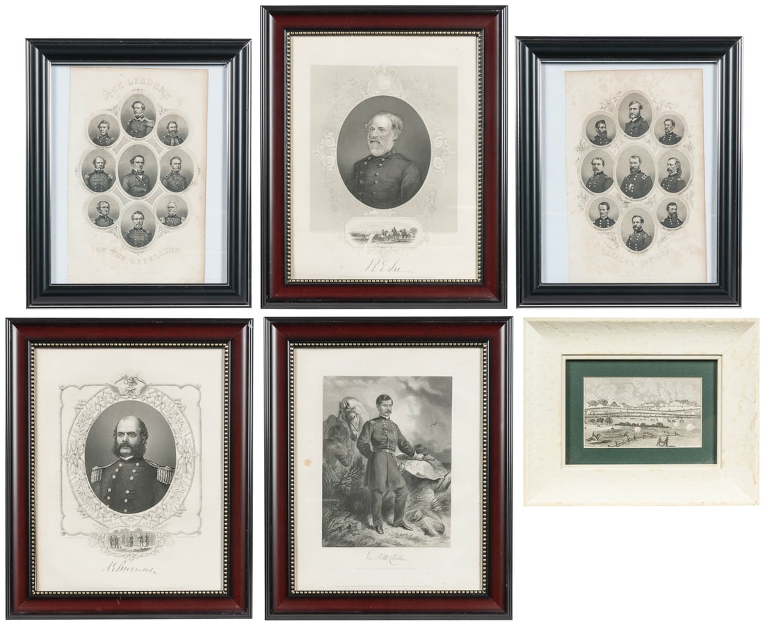 [CIVIL WAR – GENERALS]. Group of 7 engravings. V.p., ca. 18... (1 of 7)