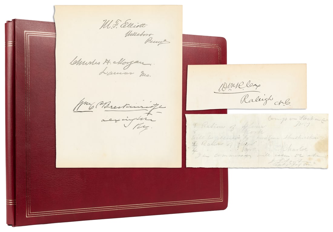 [CIVIL WAR – CONFEDERATE]. Group of 9 autographs. Including... (1 of 5)