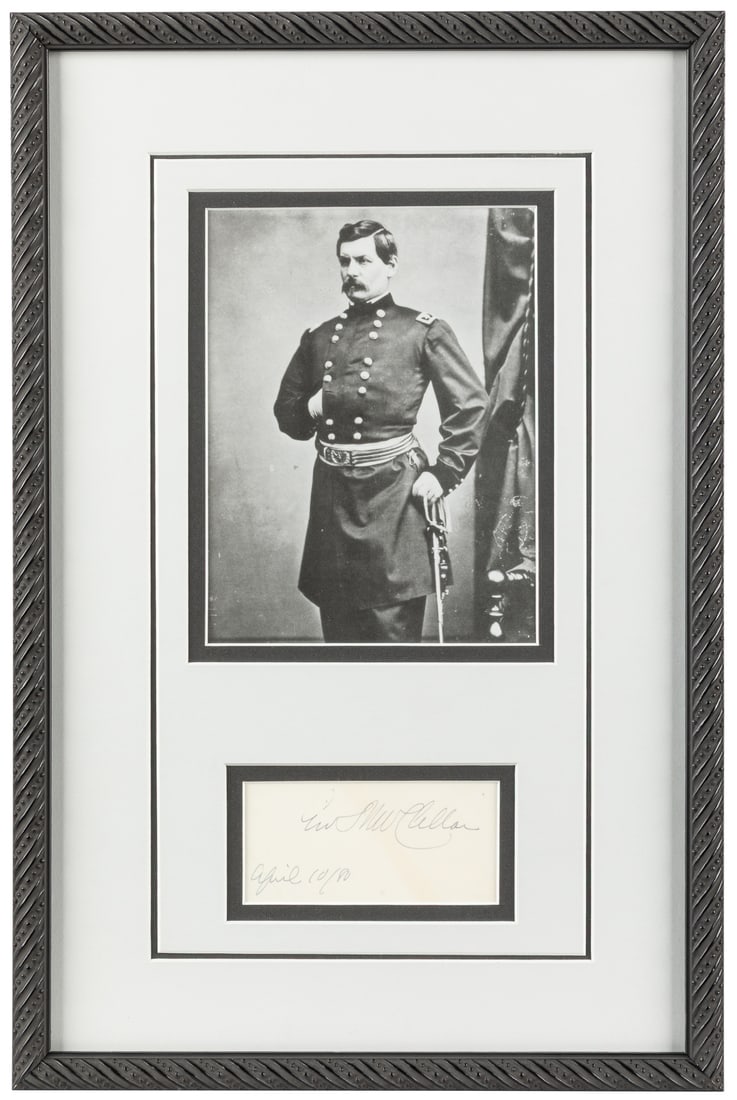 McCLELLAN, George B. (1826 – 1885). Signed card. Ink signat... (1 of 1)