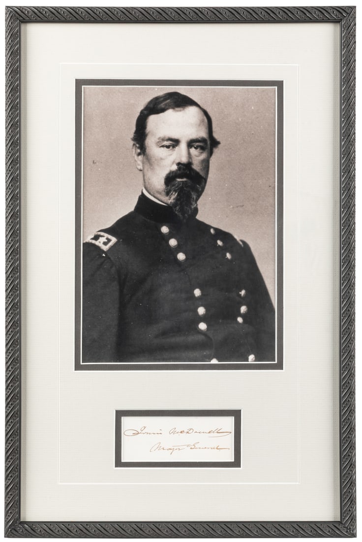 McDOWELL, Irvin (1818 – 1885). Signed card. Ink signature o... (1 of 1)