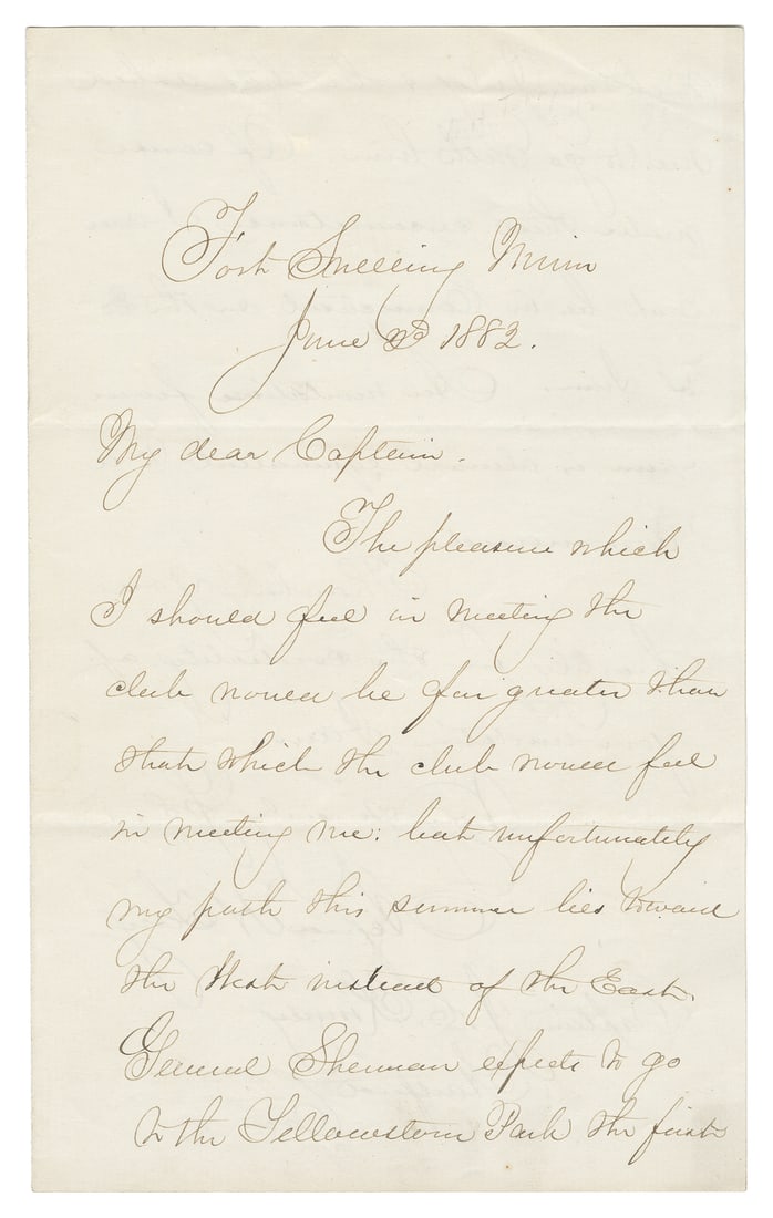 TERRY, Alfred (1827 – 1890). Autograph letter signed. Fort ... (1 of 2)