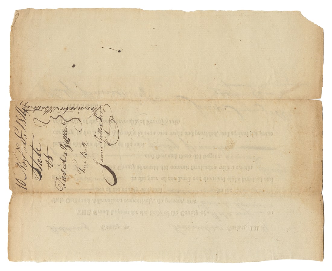 [GETTYSBURGH]. GETTYS, James (1759 – 1815). Document signed... - 2