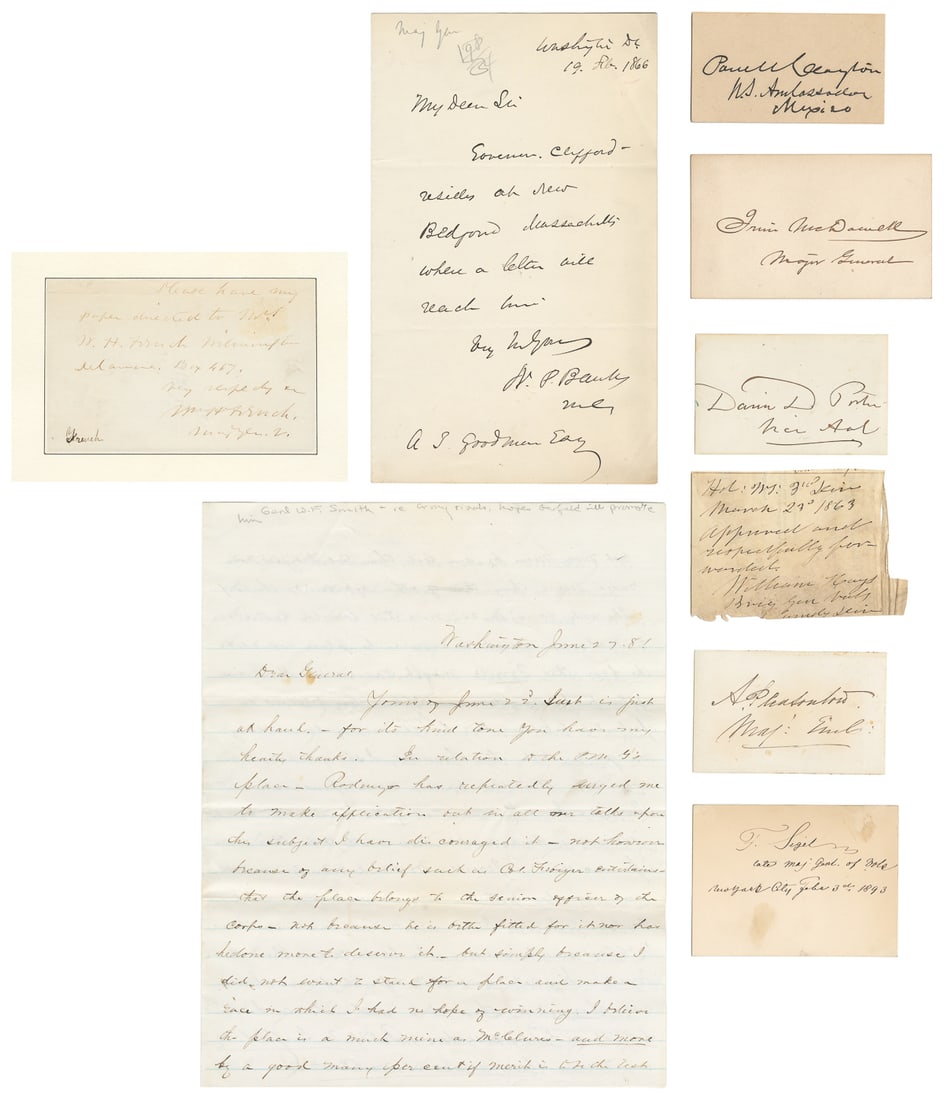 [CIVIL WAR – UNION]. Group of 9 autographs. 19th century. A... (1 of 6)