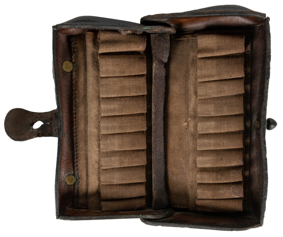 NC McKeever Cardtridge Box. 19th century. Leather, embossed... (1 of 2)