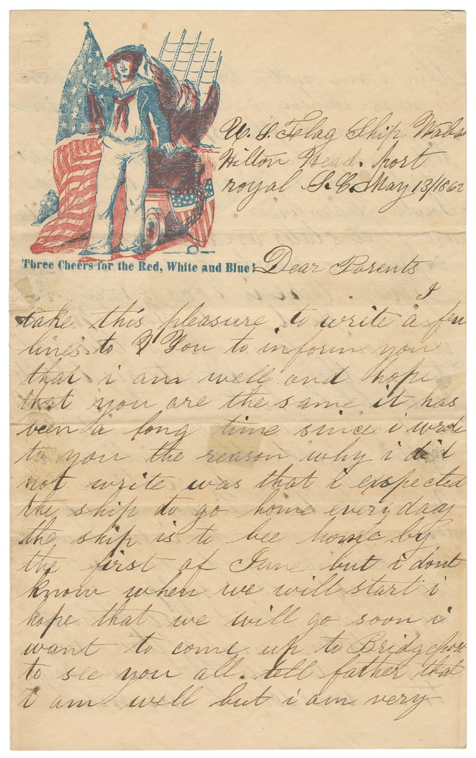 [CIVIL WAR]. Letter from Union Sailor to Parents. May 13, 1... (1 of 1)