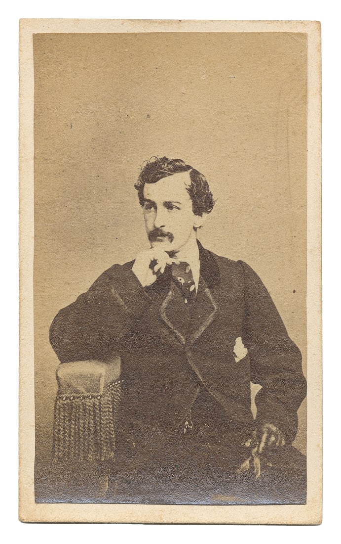 John Wilkes Booth CDV. Photograph, on cardstock mount, with... (1 of 2)