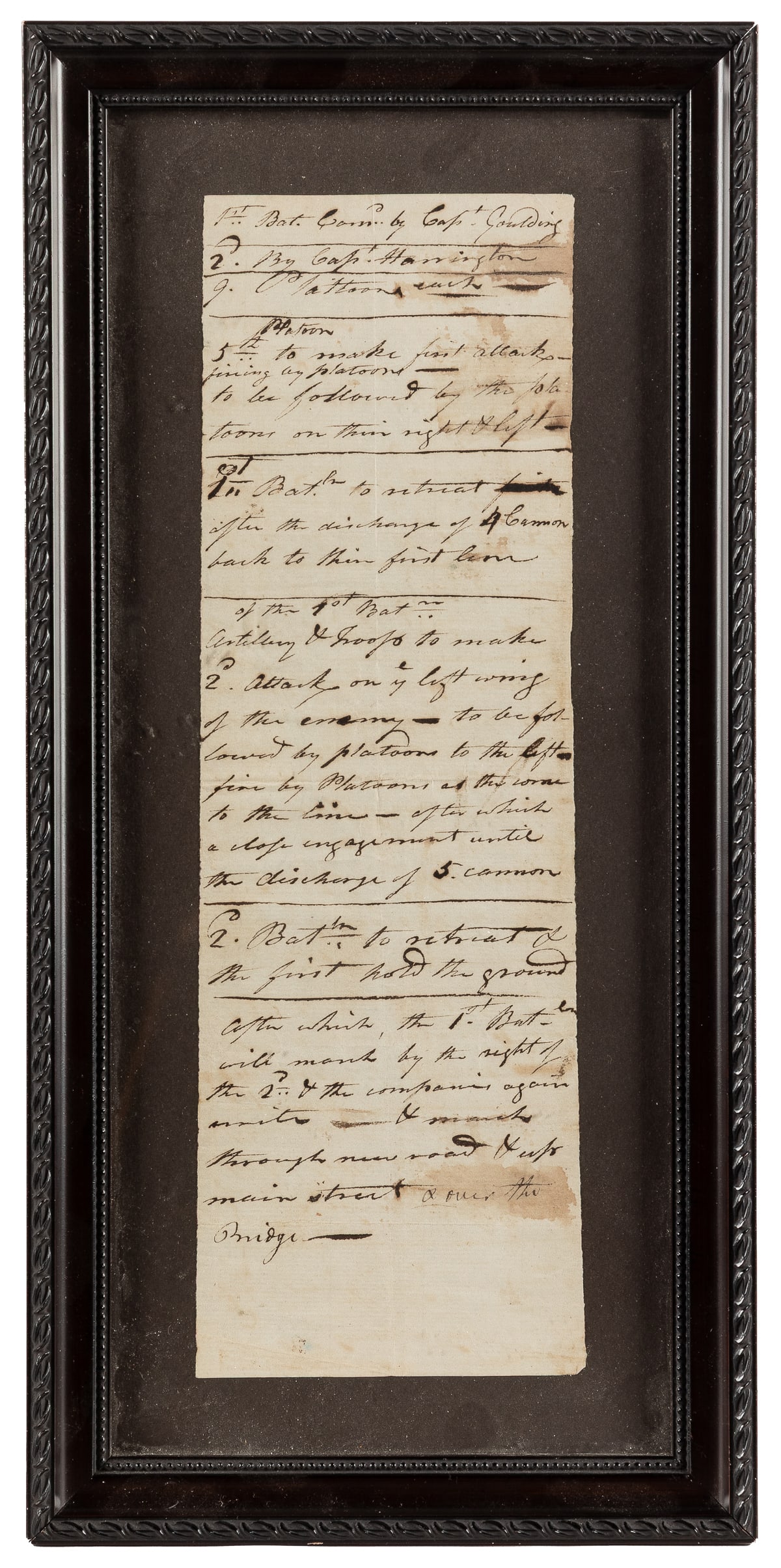 [REVOLUTIONARY WAR]. Battle orders for the 1st Battalion, c... (1 of 1)