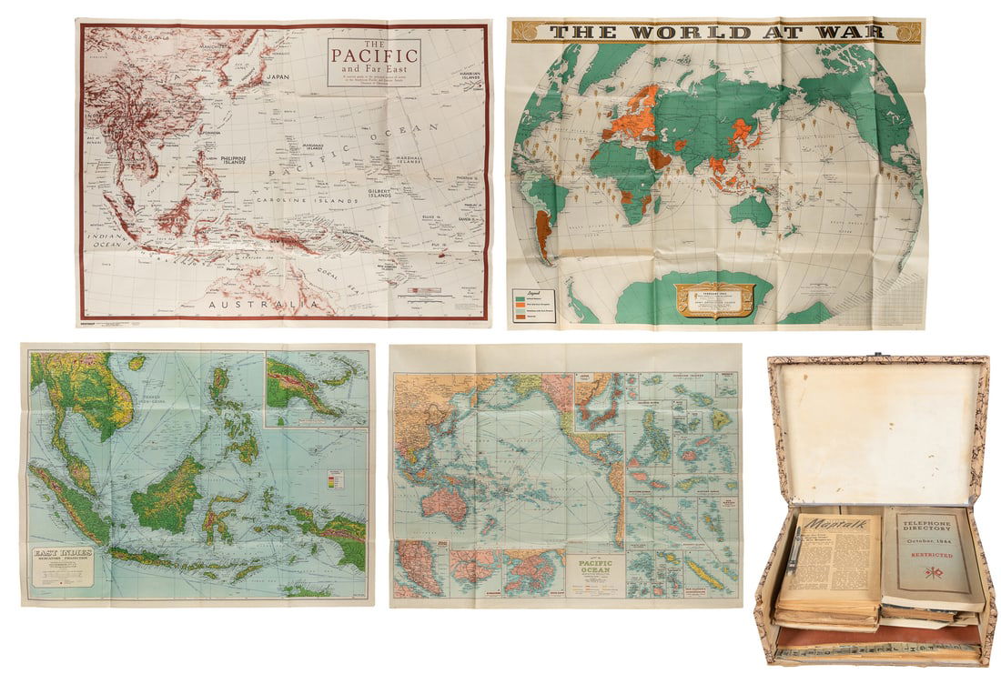 [WWII -- PACIFIC THEATER]. Collection of maps, booklets, an... (1 of 7)