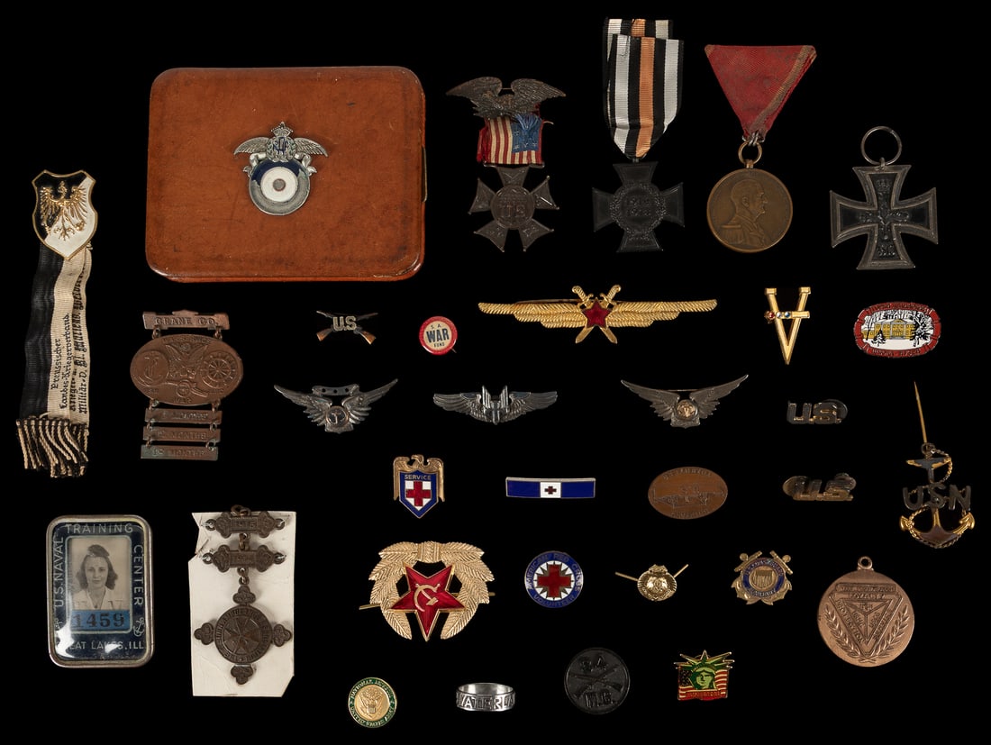 [MILITARIA]. Group of pins and badges. Approximately 30 pie... (1 of 1)