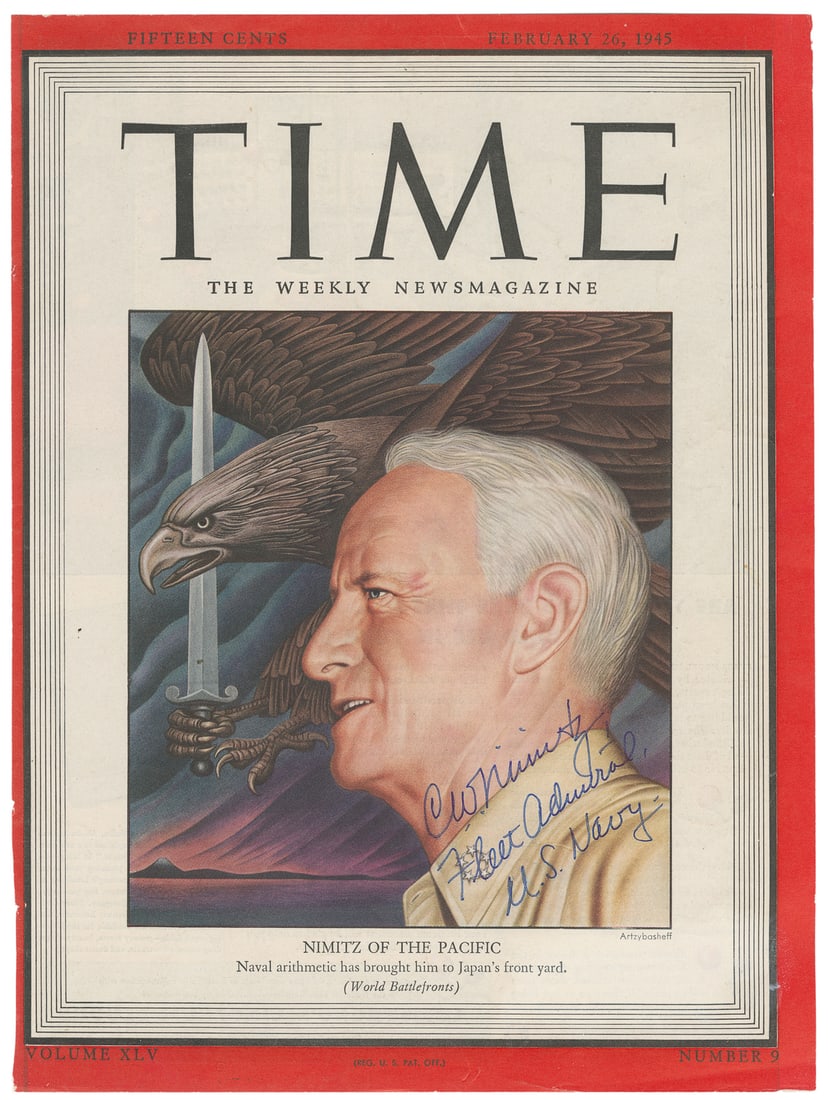 NIMITZ, Chester W. Signed Time Magazine cover. Cover of the... (1 of 1)