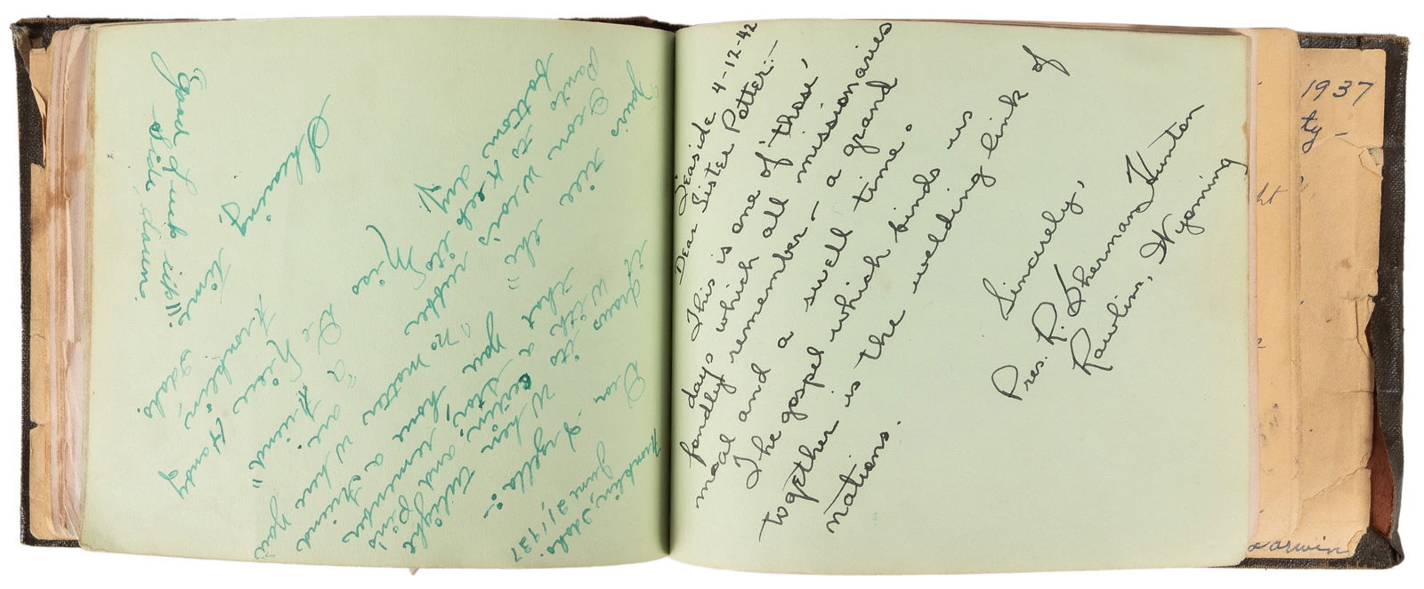 [MORMON]. Autograph album of Arzella and Ellis Potter. V.p.... (1 of 2)