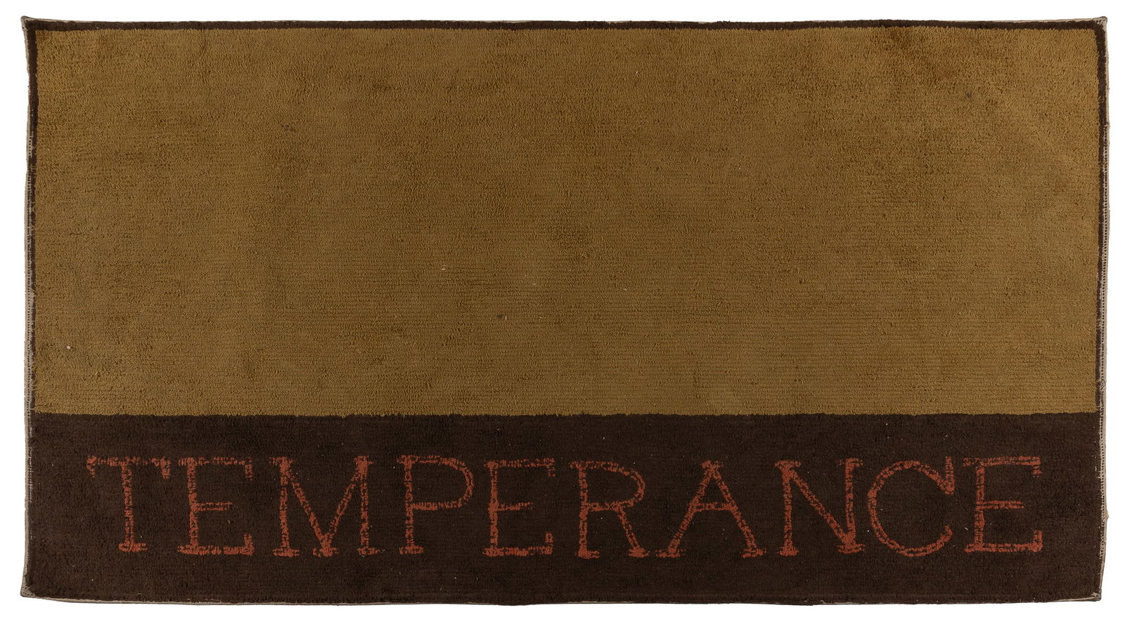 A Temperance Rug. American, ca. early 20th century. Olive a... (1 of 1)