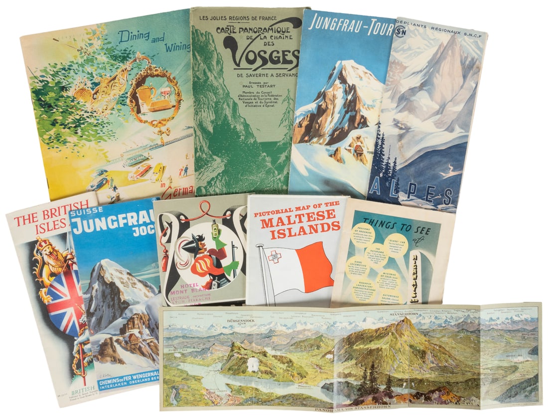 [PICTORIAL MAPS]. Group of 11 maps. Including: ANNAND, Geor...: [PICTORIAL MAPS]. Group of 11 maps. Including: ANNAND, George. Authorized Map of the Second Byrd Antarctic Expedition. 1934. 18 x 24”. – MEYER, Cecil. The British Isles. 1951. – CIQH