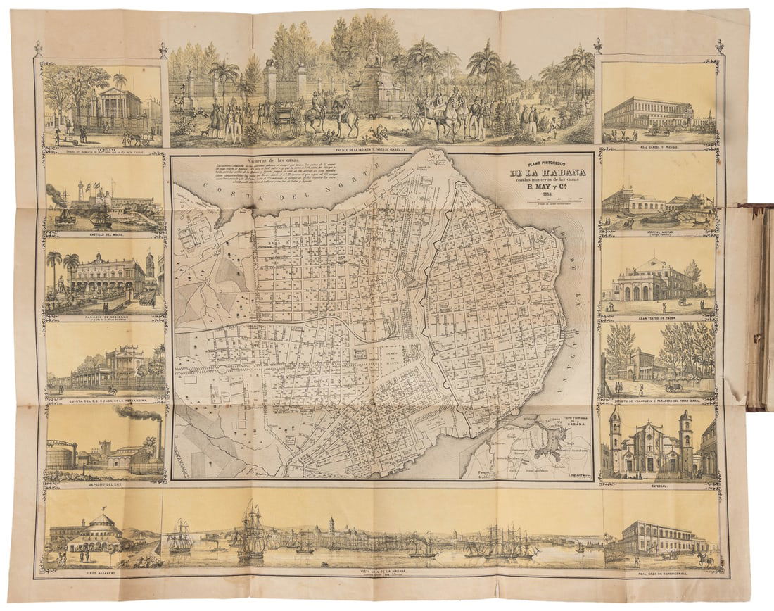 [CUBA]. Mapa de la Isla de Cuba y plano de la Habana. Two s... (1 of 3)