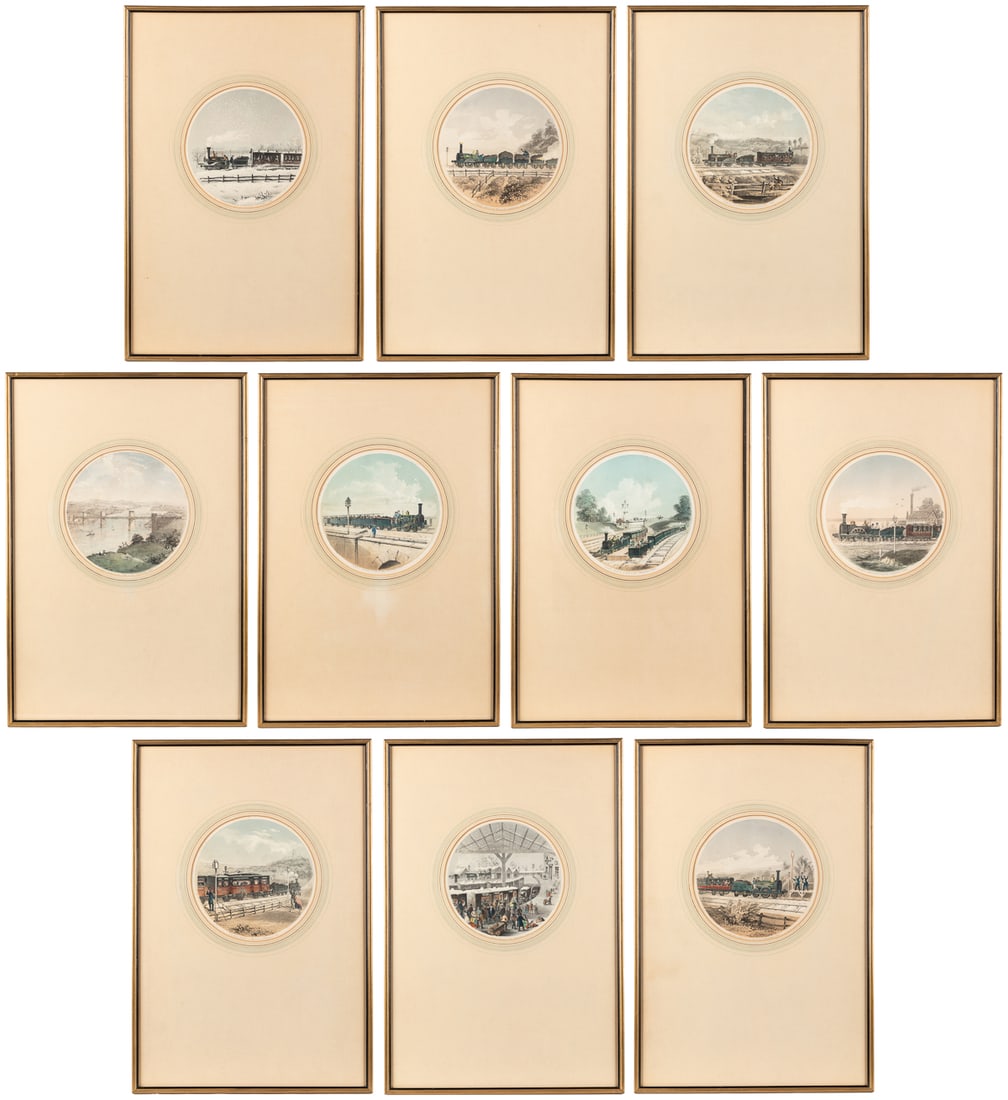 [RAILROADIANA]. Group of 10 “Tintorette” railway scene prin... (1 of 11)